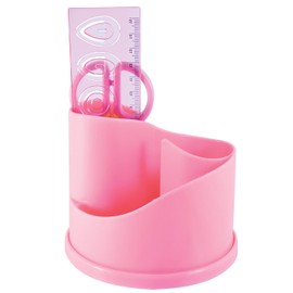 EXERZ EX8286 Tisch-Organizer/Ablagesystem mit Sicherheitsschere (NICHT scharf), Lineal, Radiergummi, Büroklammern, Bürobedarf INKLUSIVE - Schreibtischset/Stiftehalter/Stifteorganisator (Rosa)