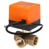 Motorized Ball Valve L Shape Orange Brass Electric Valves 3‑Wire