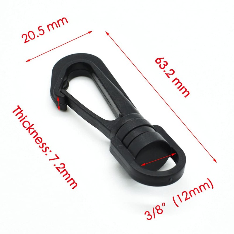 10pcs Plastic Swivel Snap Hooks Hardware Side Release Buckle Paracord