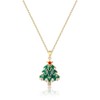 Xeyai Gold Plated Christmas Pendant Necklace for Women Trendy,CZ Christmas