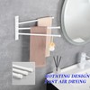 GERZWY Bathroom Hand Towel Rack 3-Bar Folding Arm Swivel Hanger
