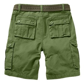 XNMAYA - Pantalones cortos tipo cargo para mujer, longitud a la rodilla, 7 bolsillos, cintura elástica, Bermudas, pantalones cortos largos para exteriores, casual, senderismo, verano, Verde-A, 10