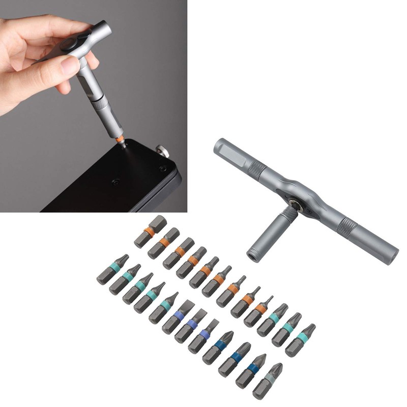 Ratchet Screwdriver Set, 24 in 1 Multibit Screw with T-Handle