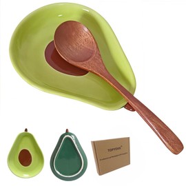 Ceramic Spoon Rest for Stove Top, Avocado Cute Spoon Rest for Kitchen Counter, Cooking Spoon Holder for Kitchen Counter, Utensil Rest Spatula Rest Ladle Holder Tong Rest