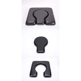 MUUL-WHCH PU Commode Seat Cushion, Black Padded Cushion for Bedside Commodes, Chair, Shower Wheelchair, C Shape