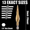 Vearter HSS Spiral Groove Double Flute Step Drill Bits, 1/8"