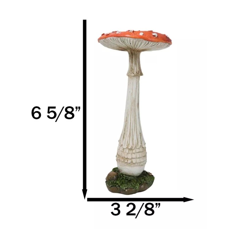 Enchanted Fairy Garden Pillar Toadstool Mushroom Home Decor Figurine 6.75"H
