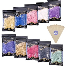2.2lbs Hair Removal Wax Beads, Professional Hard Wax Beads 1000g, with 20 Applicators, Suitable for Full Body, Painless Gentle Wax Bead Hair Removal for Men and Women