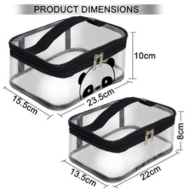 Storite 2-Set Multipurpose Transparent Travel Pouch Makeup Toiletry Kit Bag, Cosmetic Pouch for Women Makeup Organizer Bag Plastic Box Vanity, Shaving Kit Toiletry Bag for Men (23.5x15.5x10 cm),