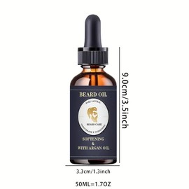 100% Natural Beard Oil with Argan Oil, Softening, 50 ml (50ml)