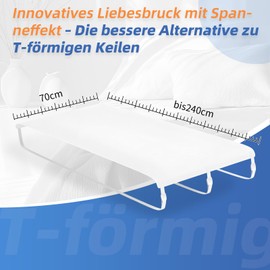 Kaempe Upgradierte Liebesbrücke für Matratzen 230cm, Rutschsicher Und Nahtloses Füllen Ritzenfüller Liebesbrücke für Matratzen, Matratzenverbinder für Paare & Familien, 5-Minuten-Montage