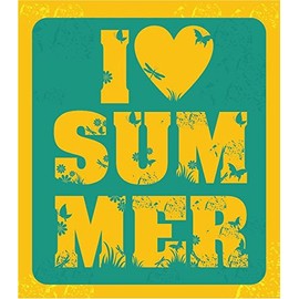 Zirni I Love Summer Grunge Vintage Slogan Sticker Decal Design 4" X 5"