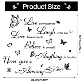 Inspirational Wall Stickers Motivational Wall Decals Quote Letter Bible Sticker, Peel and Stick Positive Wall Art Decorations Spiritual Sayings for Living Room Bedroom Office Classroom Hallways