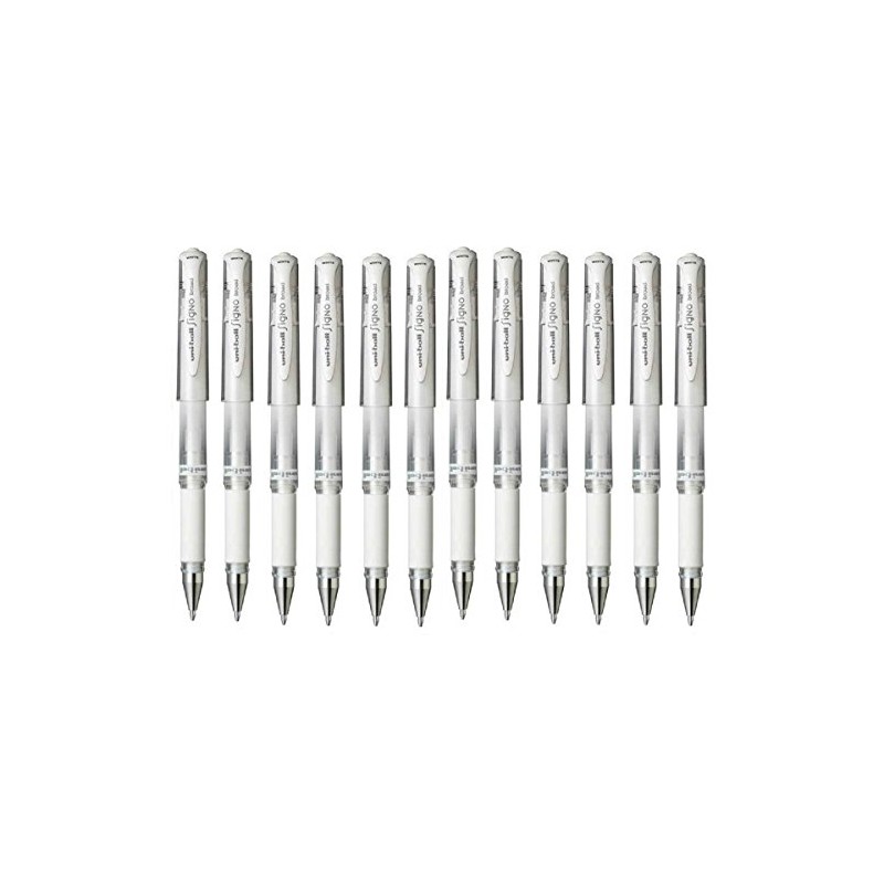 uni-ball Signo Broad Metallic UM-153 Pen - White, Pack of