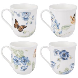Lenox Blue Butterfly Meadow 4-Piece Mug Set, 2.25 LB