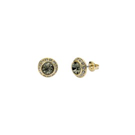Ted Baker London Soletia Solitaire Sparkle Crystal Stud Earrings for Women (Gold/Black Diamond Crystal)