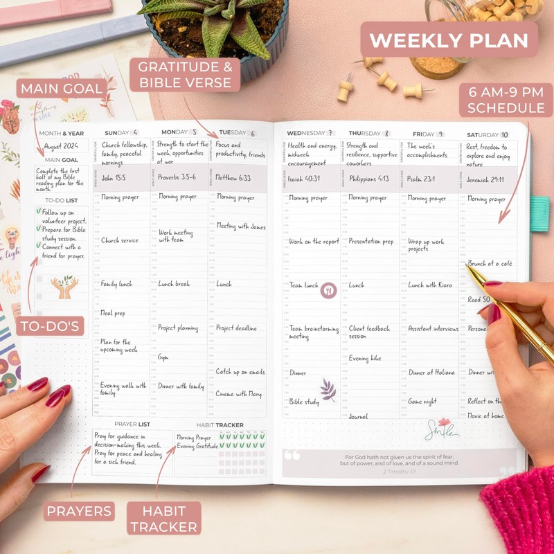 Clever Fox Christian Hourly Weekly Planner – Goal Setting Planner