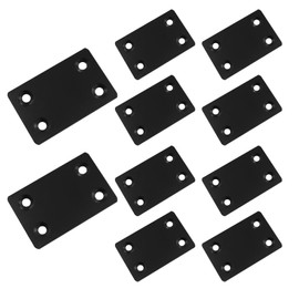 Murtenze 10 Pack Black Stainless Steel Mending Plates for Wood, Flat Straight Brace Brackets 1.5 x 2.36 Metal Brackets for Wood, Corner Braces for Furniture with Screws