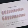 24 Pcs Nail Tips Purple Flash False Nails Cat Eye