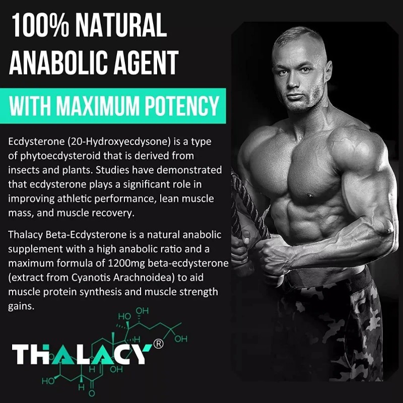 Thalacy Suplemento De Beta Ecdysterona 1200 Mg. 60 Capsulas. Sabor