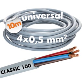 Lapp 00101234 Ölflex Classic 100 Control Cable 4 x 0.5 mm² without Green/Yellow Protective Conductor I Cable 4 Core I Colour-Coded PVC Cable 4 Core 10 m