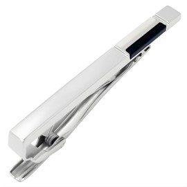 mila schon mst8386 Mira Sean Onyx White Bow Tie Clip Tie Bar, Brass, Onyx