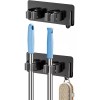 Rush Set 2 Soportes Metalicos Negro Organizador Escoba Trapeador