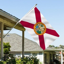 Florida State Flag 3x5 Outdoor Double Sided Heavy Duty 3 Ply Polyester Material with 2 Metal Grommets, 4 Rows of Stitching