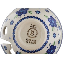 Polish Pottery Yarn Bowl 6-inch Bleu-belle Fleur