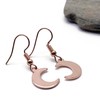 Rose Gold Moon Earrings, Cute Half Moon Charms on Nickel