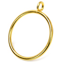 Decorative Window Curtain Rings, Gold Plated Metal Curtain Holdbacks for Drapery Rods,36 Pack (1.25 Inches Inner Diameter)