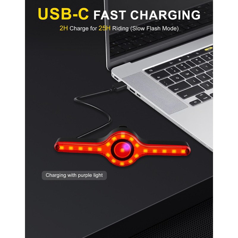 Siuyiu 21 LED Smart Bike Tail Light, 300 Lumens Bike