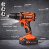 20v Drill Driver Set,Cordless Drill with Battery and Charger,LED Drill