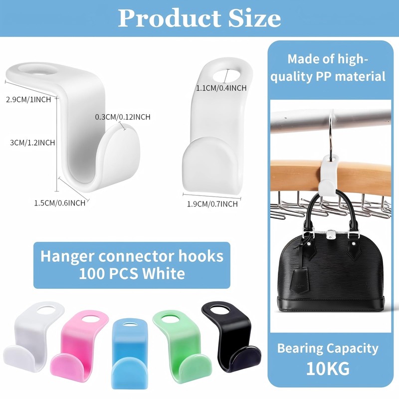 Hanger Connector Hooks, Space Saving Hangers for Closet Organizers, Storage