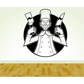 Hibachi Chef Japanese Food Restaurant Business Logo Vinyl Decal Sticker Wall Boy Girl Handyman01OCC4 26x28