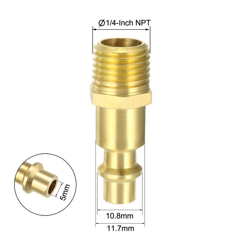 sourcing map High-Flow Plug, Brass Quick Coupler Plug Air Hose
