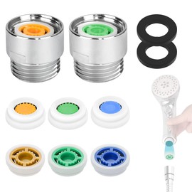 REFORUNG Set of 10 Flow Restrictors Shower Water Saver 1/2 Inch Flow Limiter 4/7/9 L Water Flow Restrictor Flow Limiter Water Saving Insert Shower Head Power Reducer for Hotel