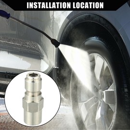 Hihaha Pressure Washer Coupler/Outer Washer Gun Adapter Universal for Car/Durable Stainless Steel 1/8" / 1 Pcs Silver Tone