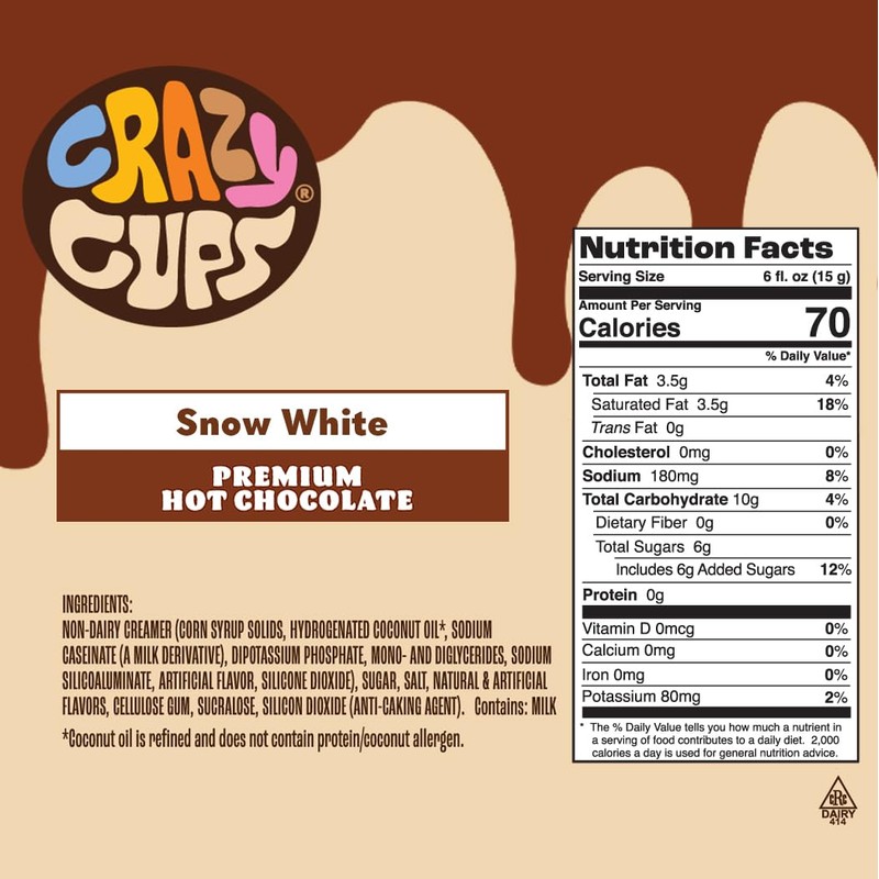 Crazy Cups White Hot Chocolate Pods, Rich & Creamy Flavored