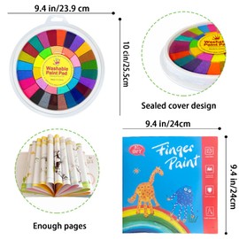 36 Colors Finger Paint Kit,Washable Funny Finger Painting Kit with Book,Art Painting Supplies for Painting DIY Crafts,Early Learning,Travel Activities,Gifts