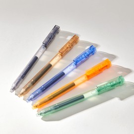 Kaco K8 Retractable Colored Gel Ink Pens 5 Pieces Colored Barrel with All Black Ink Disposable