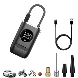 MINYII Tire Inflator Portable Air Compressor - 150PSI Cordless Air Pump for Car Tires with Pressure Gauge LED Light, Electric Bike Tire Pump for Car Motorcycle Bicycle Ball, Car Accessories