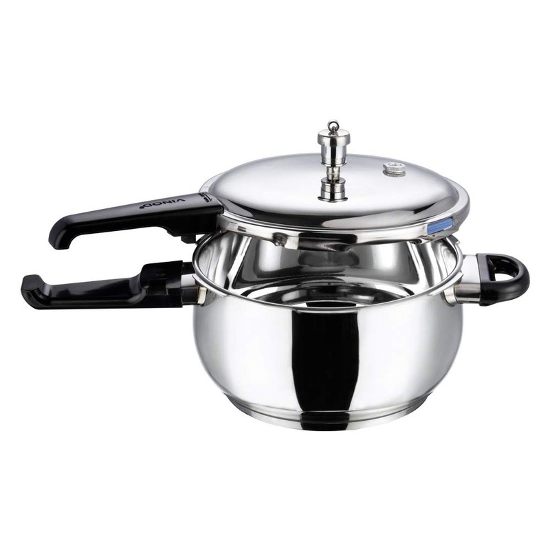 Vinod V-3.5L Splendid Plus Handi Stainless Steel Pressure Cooker, 3.5-Liter