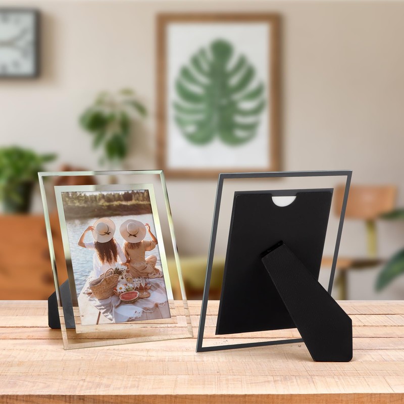 Hoikwo 4 Pack Photo Frames,4x6 Picture Frames with Silver Mirrored