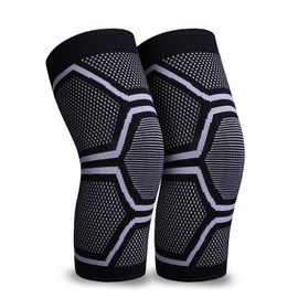 KUBAO Knee Compression Sleeves Men Patellar Tendonitis Knee Brace Arthritis Knee Braces For Knee Pain Best Knee Braces For Knee Pain And Support Knee Wraps For Weightlifting Black M