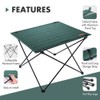 VILLEY Folding Camping Table Portable Beach Table With Aluminum Panel