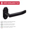 GedoTec Door Handle Wrought Iron Door Fitting Antique Black Door