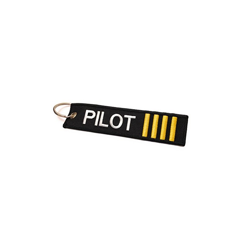 Pilot Keychain | Luggage Tag | 4 Gold Stripes |