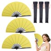QIYUDA 13inchs Glitter Large Folding Popping Fan Line Dancing Fan,