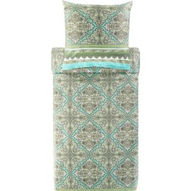 Bassetti Marechiaro 9327377 Bed Linen + 1 Pillowcase 100% Cotton Satin Pistachio Green V1 Dimensions: 135 x 200 cm + 1 K 80 x 80 cm